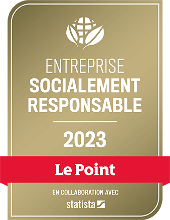 Logo Entreprise Socialement Responsable 2023 décerné par Le Point avec Statista